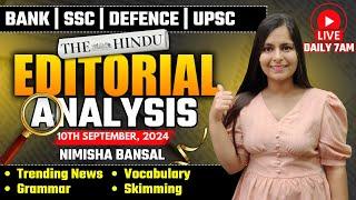 Editorial Analysis | 10th September ,2024 | Vocab, Grammar, Reading, Skimming | Nimisha Bansal