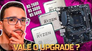 DEVO MUDAR?? Ryzen 5 2600 VS Ryzen 5 3600 VS Ryzen 5 5600 - 3 Gerações de AM4!