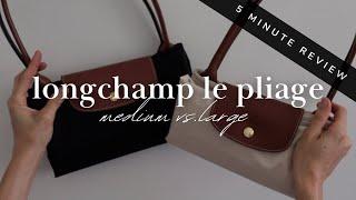 LONGCHAMP LE PLIAGE MEDIUM VS LARGE *5 MINUTE REVIEW* | Comparison, What Fits & My Preferred Size