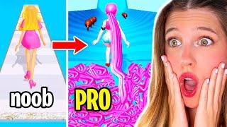 EL PELO MÁS LARGO DEL MUNDO en SIMULADOR DIFÍCIL!! ️ NOOB vs PRO vs HACKER en Hair Rush ‍️