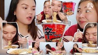 Shin Ramyun Korean Spicy Noodles Challenge with a TWIST (pabobohan mag-chopstick) | With Ate Jerlyn