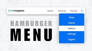 Create an Ultimate Responsive Hamburger Menu Using JS