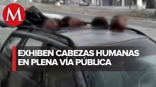 Guerrero vive el horro de los decapitados con la exhibición de 6 cabezas humanas en un carro