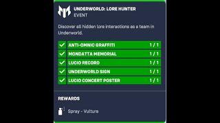 OVERWATCH 2 INVASION - UNDERWORLD: LORE HUNTER EVENT CHALLENGE