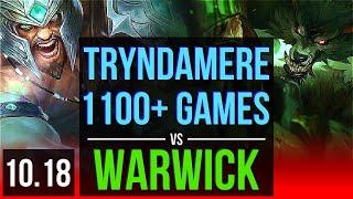 TRYNDAMERE vs WARWICK (TOP) | 1.9M mastery points, 1100+ games, KDA 7/2/7 | KR Diamond | v10.18