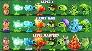 20 PEA Plants *3 Battlez LEVEL 1 vs MID vs Max Level - Who Will Win? - Pvz 2 Plant vs Plant