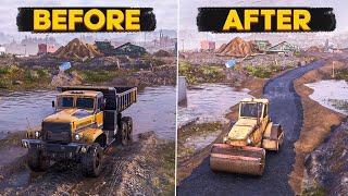 Building Road in RoadCraft in Muddy Area All New Physics and Game Mechanics