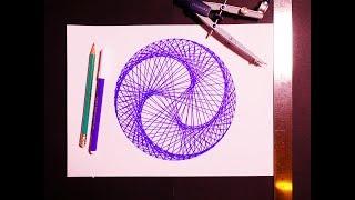 Learn To Paint Triple Nautilus Spiral Geometric Art | Spirograph Pattern Tutorial
