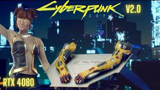 Cyberpunk 2077 v2.0 Intro and Benchmark Ray Tracing Overdrive & DLSS  1440p RTX4080 & Raptor Lake