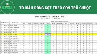 Excel - Tự động tô mầu dòng cột theo con trỏ chuột