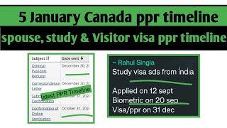 5 January Canada  ppr timeline today | Sowp, study visa, work permit and sowp ppr timeline today