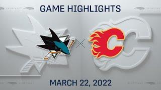 NHL Highlights | Sharks vs. Flames - Mar. 22, 2022