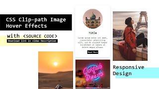 CSS Clip-path Image Hover Effects With Source Code | Html CSS