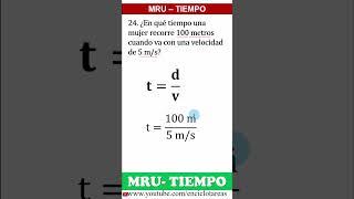 EJERCICIO RESUELTO DE TIEMPO – MRU – PARTE 24 #facil #física #tiempo