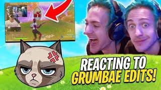 NINJA REACTS TO GRUMBAE FORTNITE COMPILATIONS