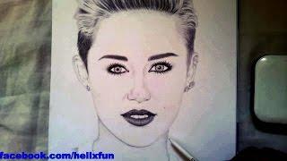 Miley Cyrus Drawing - Pencil Portrait - Time-lapse