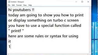 TURBO C++ || DISPLAYING MESSAGE ON OUTPUT SCREEN || FOR BEGINNERS || TUTORIAL 2