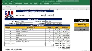 Como crear una factura automatica con base de datos en Excel