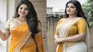 4k Ai Art Indian Lookbook | Plus Size Model Indian Saree Part - 13