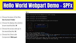 Understanding SPFx WebPart Process and Hello World Demo | SPFx Webpart Process | Hello World Webpart