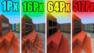 1px VS 8px VS 64px VS 512px TEXTURES MINECRAFT EVOLUTION