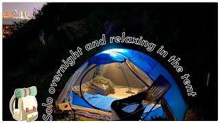 Solo overnight camping an relaxing in the tent#asmr #solocamping #soundsofcamping