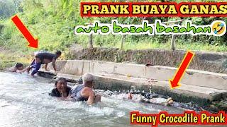 PRANK BUAYA GANAS AUTO BASAH BASAHAN | SUPER LUCU NGAKAK | FUNNY CROCODILE PRANK