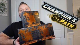 I PULLED A SHINY CHARIZARD V SECRET RARE FROM 4 CHAMPIONS PATH ELITE TRAINER BOXES!!