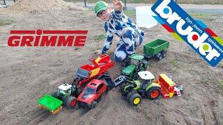 Zabawki Bruder wykopki maszynami Bruder Grimme, Claas, John Deere, Dodge Ram