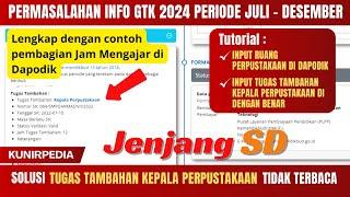 CARA MENGATASI TUGAS TAMBAHAN KEPALA PERPUSTAKAAN TIDAK TERBACA DI INFO GTK PADA JENJANG SD