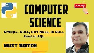 SQL Command:-- NULL, NOT NULL, IS NULL