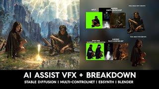 AI ASSIST VFX + Breakdown - Stable Diffusion | Ebsynth | Blender