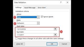 Advance Data Validation| Date Validation