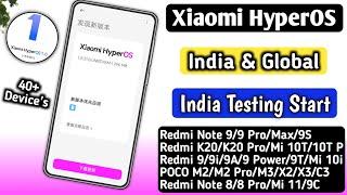 Xiaomi HyperOS India Update For Redmi Note 9/9 Pro/Max/K20/K20 Pro/Note 8/8 Pro/Redmi 9 Series Test