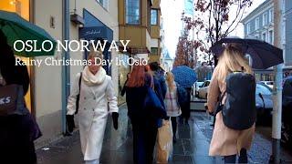 OSLO NORWAY,  Rainy Christmas Days In Oslo Virtual Walking Tour` 4k/60ftp