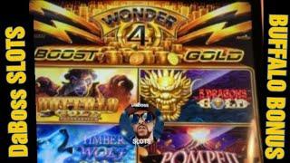 WONDER 4 BOOST GOLD SLOT MACHINE BUFFALO BONUS #dabossslots