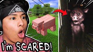 Minecraft mobs but as CURSED images...