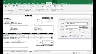 How to create Invoice in Excel with UserForm and using Barcode Scanner- FREE Download