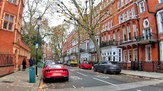 Walking London Earl's Court to Gloucester Road on a Misty Day