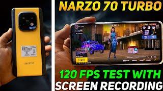 REALME NARZO 70 TURBO BGMI 120 FPS TEST WITH SCREEN RECORDING | FRAMDROP AND HEATING 