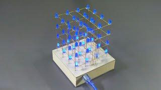 4×4×4 LED Cube Light Using Arduino nano | Electronic Project