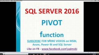 Pivot in Sql Server | sql pivot function | sql pivot tables
