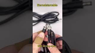 Dc power cable with screw locking nut