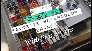 My Top 7 Favorite Watercolor Brands w/ Pros & Cons info chart