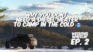 Why you DONT need a diesel heater to go camping in the cold // Jeep WK2 Snow Wheeling + Camping