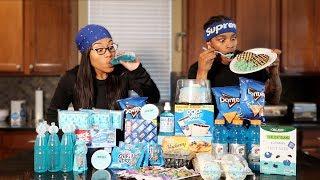 We Only Ate BLUE FOODS For 24 HOURS!! (IMPOSSIBLE CHALLENGE)