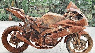 Fully restoration old rusty YAMAHA R1 racing moto