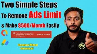 How to Remove Ads Limit From Google Admob & Make Upto $500/Month | 2 Most Important Ways to Remove