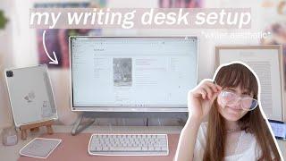 MY AESTHETIC DESK TOUR   (my organized writing space) + tips #CustomSticker