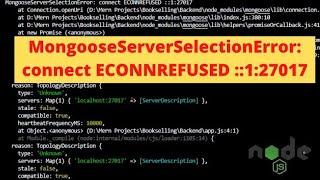 حل مشكلة Connect Econnrefused 127.0.0.1:27017.                      In MongoDb Campass